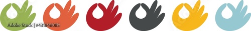 Coloured icons of hand signs to say OK