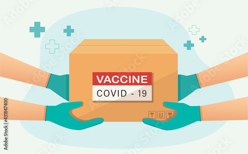 delivery of covid-19 vaccines. Medicine healthcare concept, Vector illustration