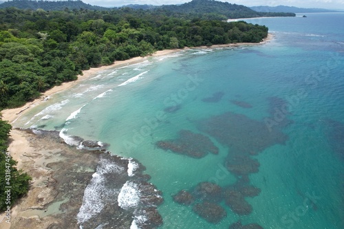 Caribbean Coast of Limon in Costa Rica -aerial views of Cocles, Punta Uva, Playa Chiquita and Puerto Viejo