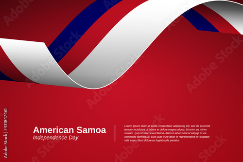 Happy independence day of American Samoa. Creative waving flag banner background. Greeting patriotic nation vector