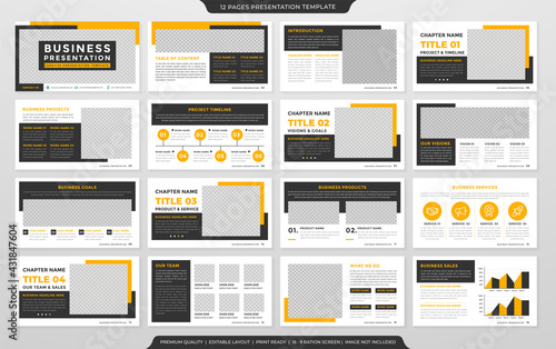 set of business presentation layout design template Premium Vector