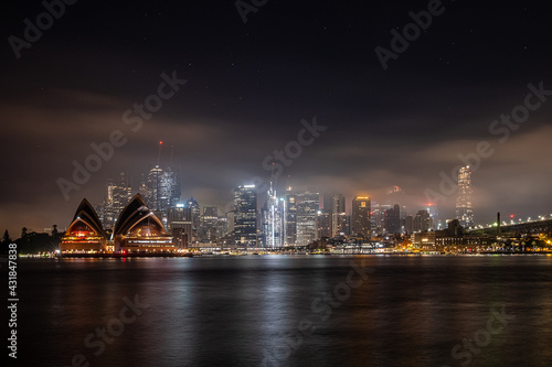 smoke haze and fog before dawn on Sydney Harbour © Tim