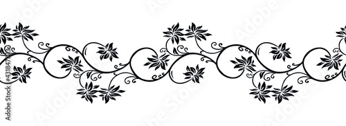 Ornamental floral vine border design
