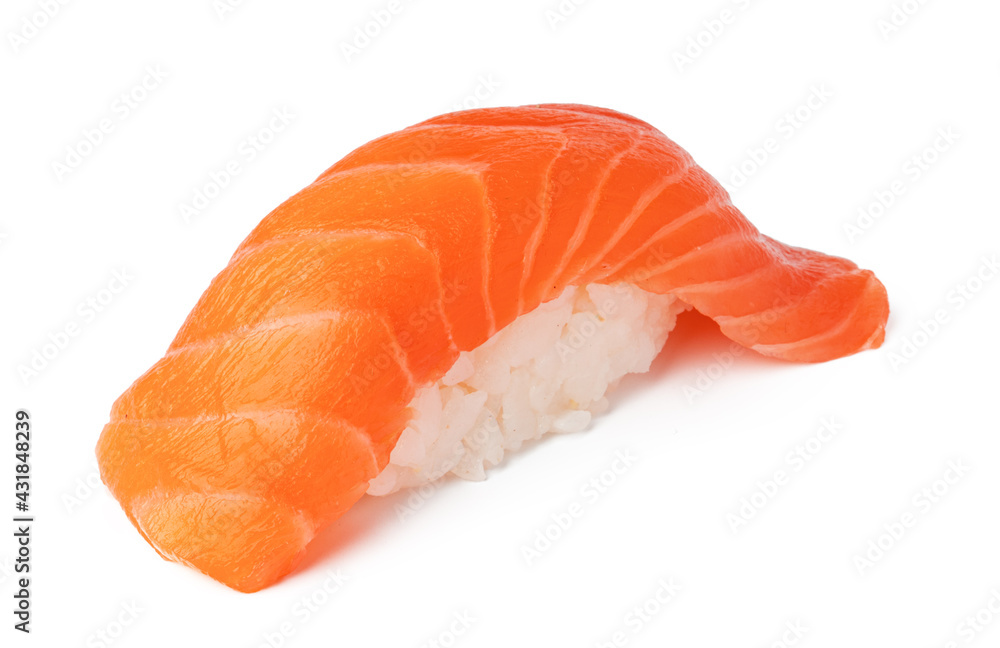 Nigiri sushi isolated on white background close up