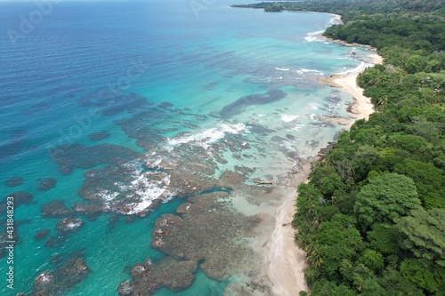 Caribbean Coast of Limon in Costa Rica -aerial views of Cocles  Manzanillo  Punta Uva  Playa Chiquita and Puerto Viejo
