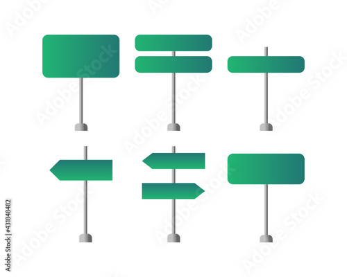 Vector set of road signs. Road signs on an isolated background.