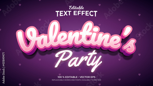 Valentines Day Party Editable Text Effect