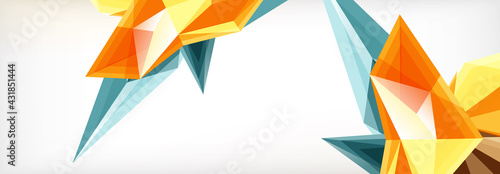 Vector 3d triangles and pyramids abstract background for business or technology presentations, internet posters or web brochure covers