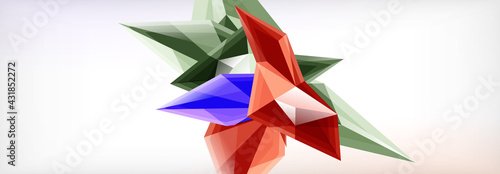 Vector 3d triangles and pyramids abstract background for business or technology presentations, internet posters or web brochure covers