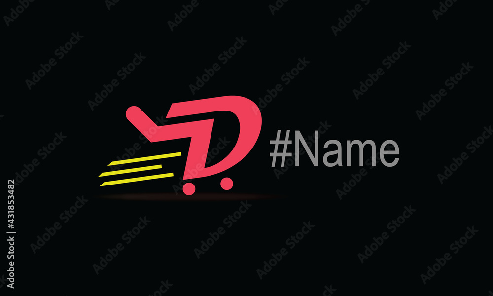 Fast delivery or Shopping Logo For D Mart And D Market Alphabet DD