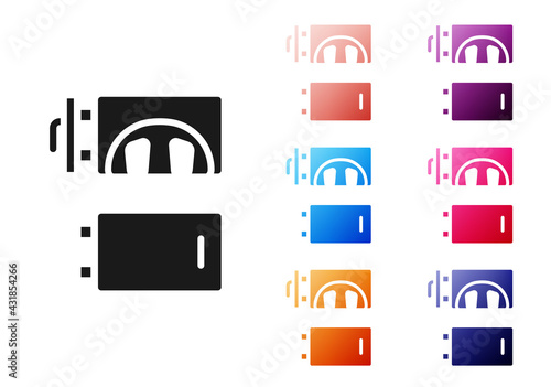 Black Crematorium icon isolated on white background. Set icons colorful. Vector