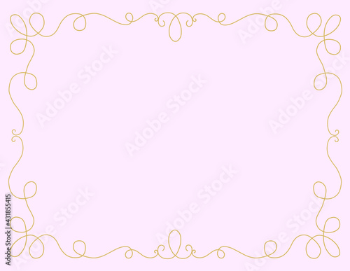 Wallpaper Mural シンプルな手描き曲線のフレーム－背景ピンク
 Torontodigital.ca