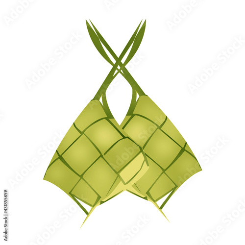 steamed rice in the shape of a rhombus, in the form of an illustration