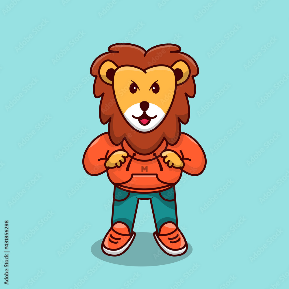 Cute Lion Mascot, Cute Lion Cartoon, Lion cute angry cartoon Cute Lion Mascot, Cute Lion Cartoon, Lion cute angry cartoon