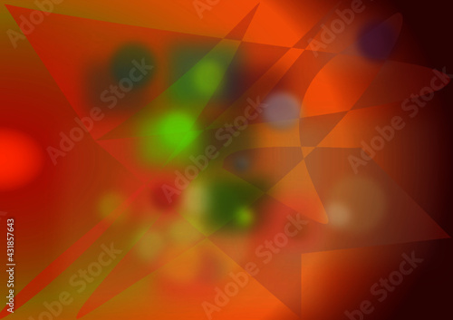 Abstract colorful bokeh background with triangles and circles