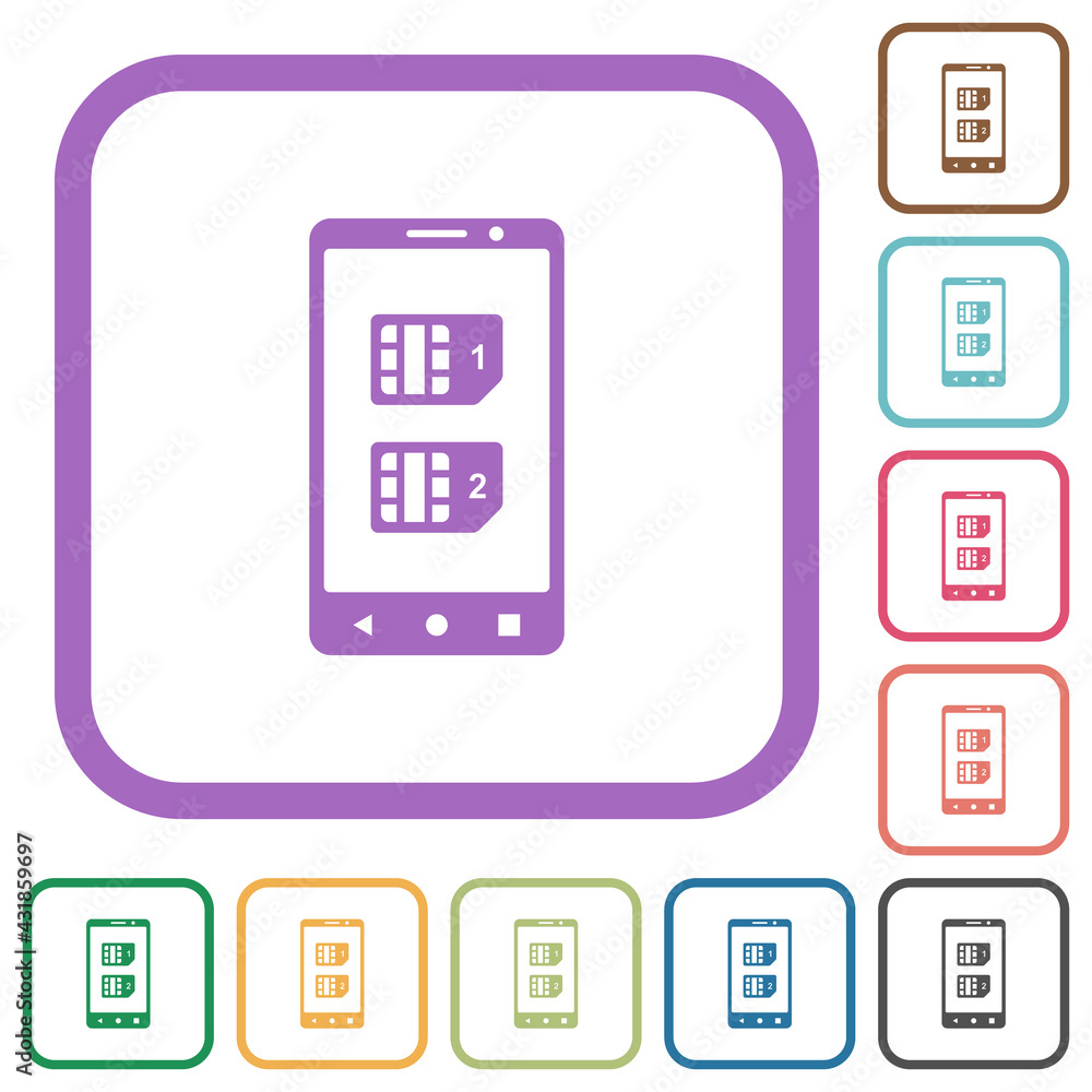 Dual SIM mobile simple icons Dual SIM mobile simple icons