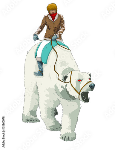 Cavalier sur un ours blanc