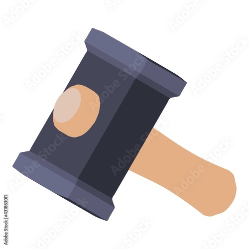 Hammer icon. Isometric illustration of hammer vector icon for web
