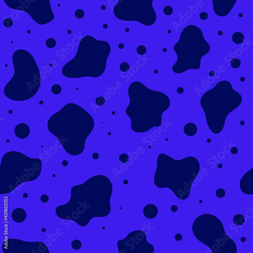 Cow abstract vector seamless pattern. Dark Bue simply trendy modern textile wrapping paper background design