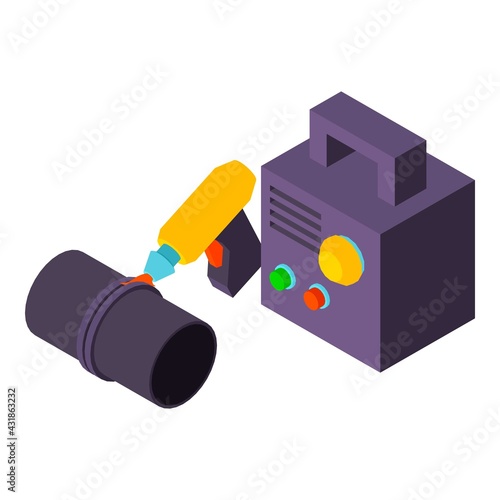 Pipe welding icon. Isometric illustration of pipe welding vector icon for web