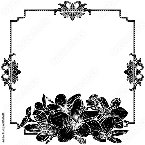 Plumeria Frangipani Tropical Flower Wedding Invite
