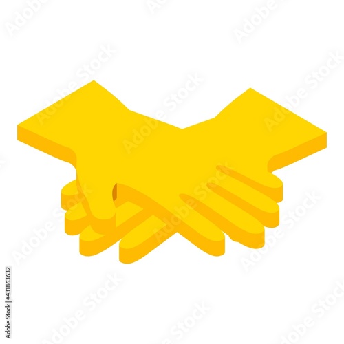 Protective gloves icon. Isometric illustration of protective gloves vector icon for web