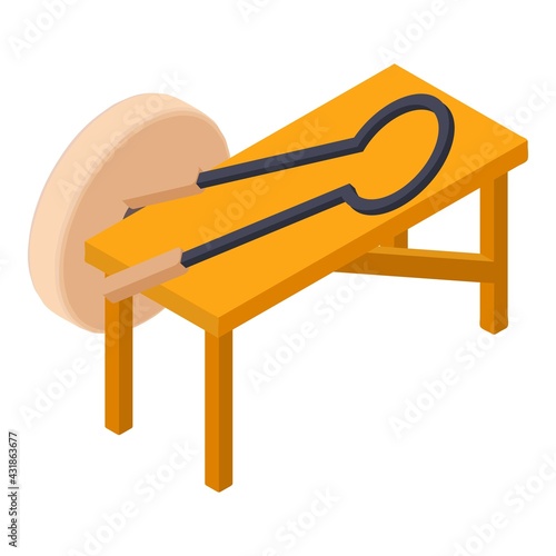 Carpentry workshop icon. Isometric illustration of carpentry workshop vector icon for web