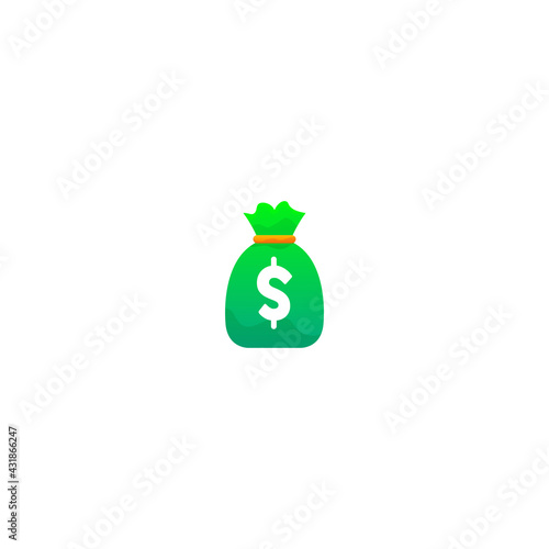 Colorful gradient style money bag logo illustration