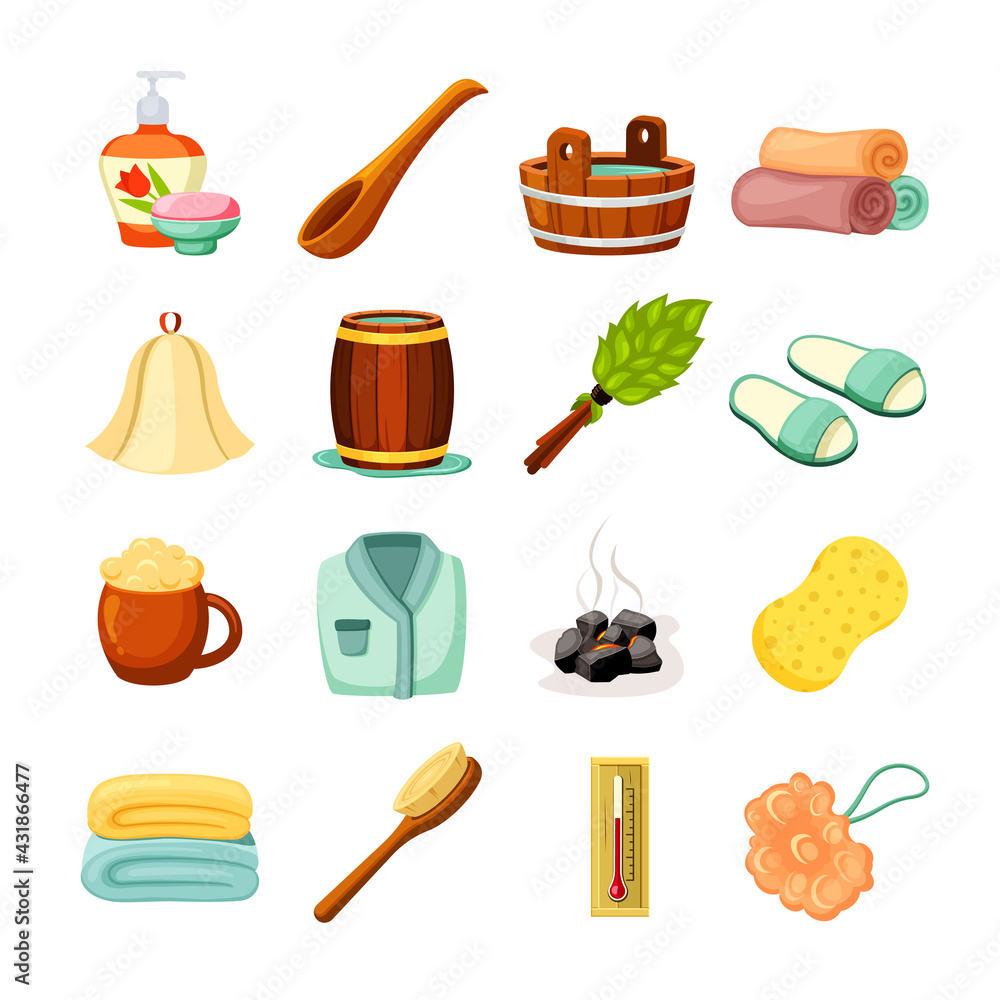 Traditional bath items set. Scented loofah soap and mug foamy beer