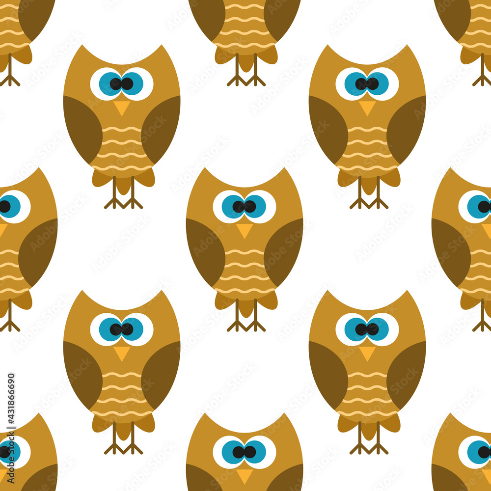 Seamless pattern with owls.