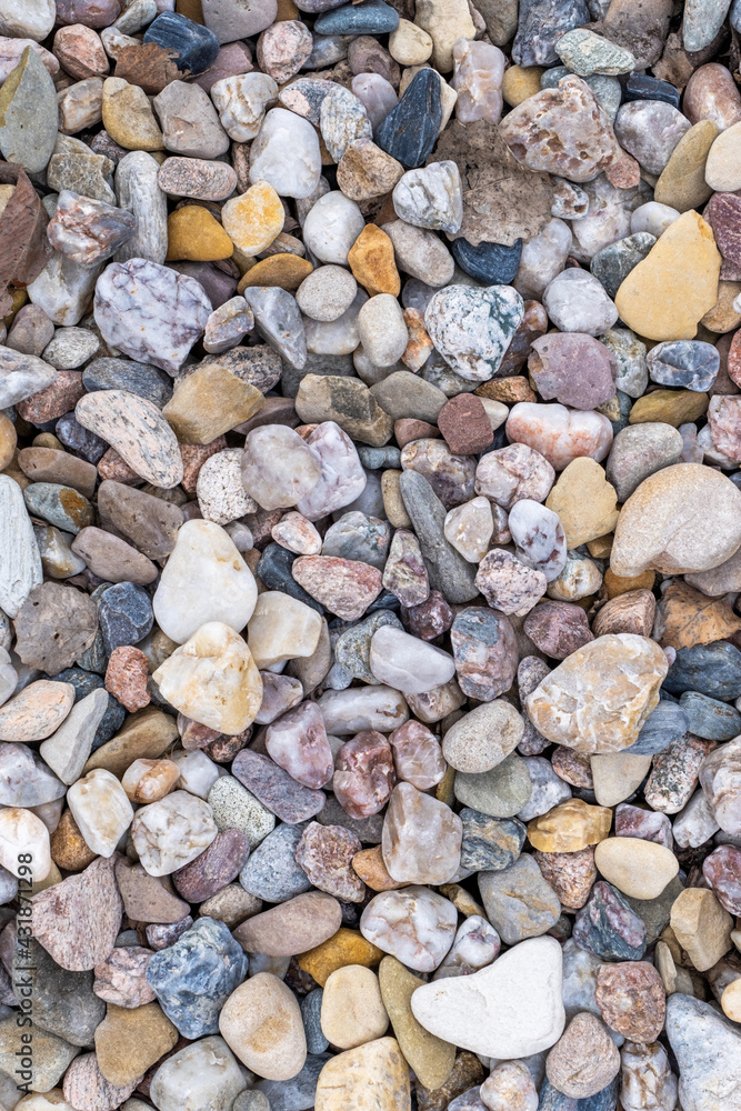 stone diffirent quartz sand background top view round stone diffirent quartz sand background top view round