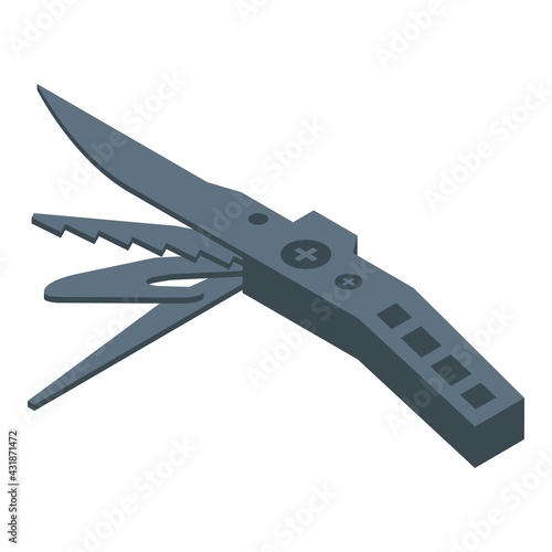 Stainless multitool icon. Isometric of Stainless multitool vector icon for web design isolated on white background