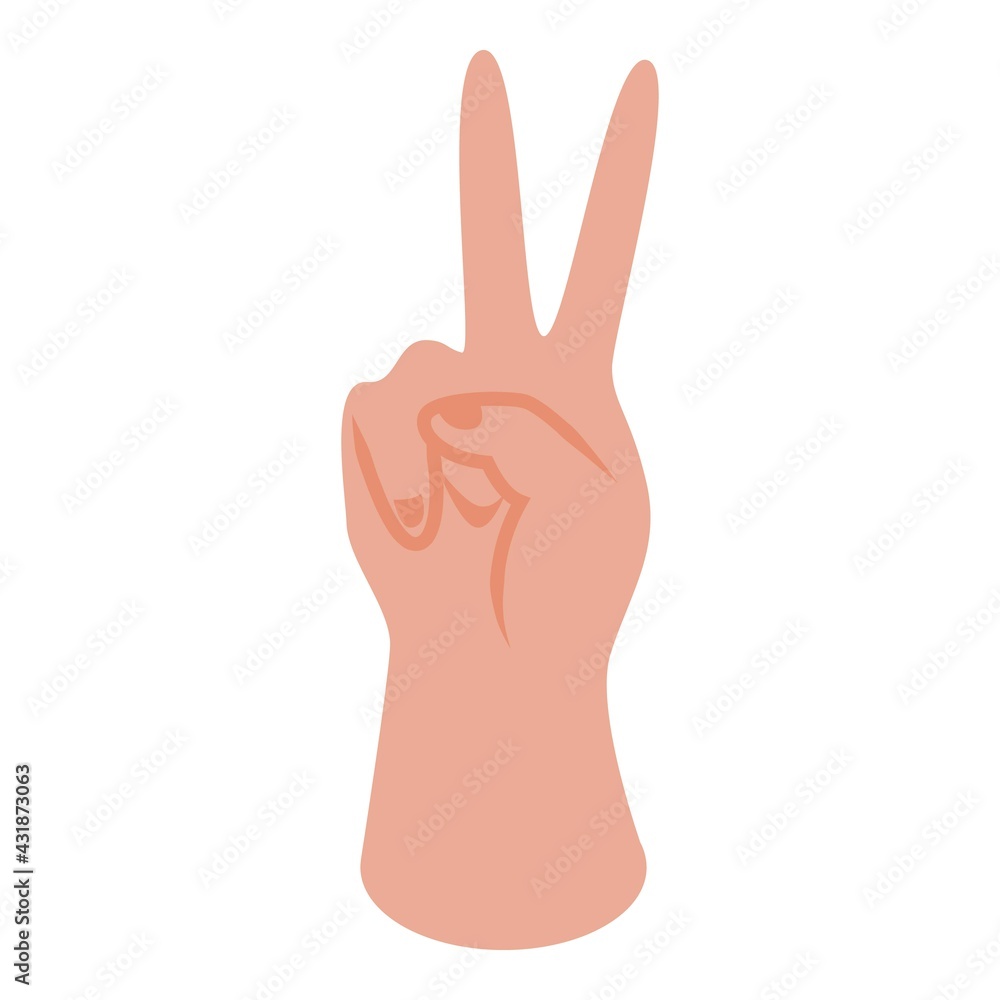 Victory gesture icon. Isometric of Victory gesture vector icon for web design isolated on white background Victory gesture icon. Isometric of Victory gesture vector icon for web design isolated on white background