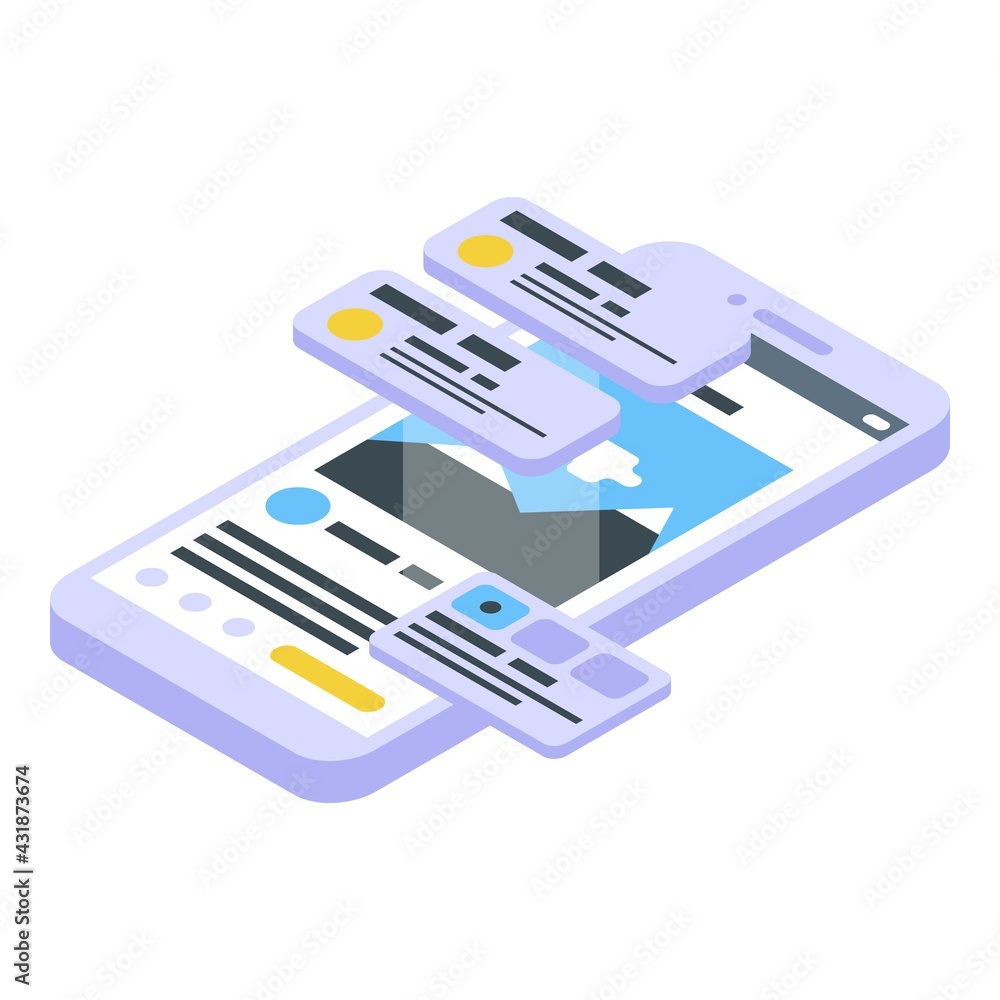 Interface system icon. Isometric of Interface system vector icon for web design isolated on white background Interface system icon. Isometric of Interface system vector icon for web design isolated on white background