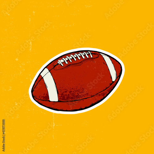 American football ball emblem design, rugby sign