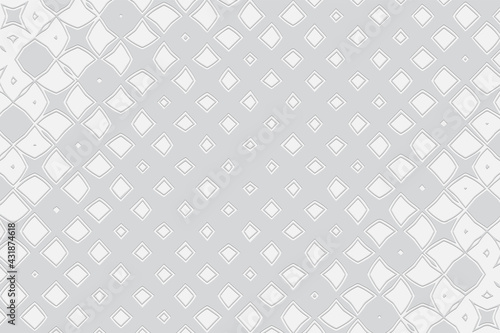 3D volumetric convex embossed white background. Ethnic geometric style. Original creative curly pattern for wallpapers, presentations, textiles, websites, coloring, wrapping paper. 