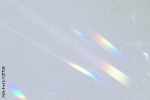 Fototapeta Blurred rainbow light refraction texture overlay effect for photo and mockups