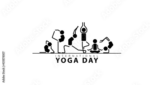 abstract yoga pose for international yoga day. 
