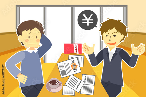 マルチ勧誘をする男性