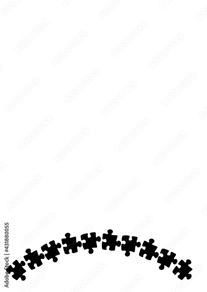 Stylized frames on the theme - puzzles. Illustration on a white vertical background format A4. Stylized frames on the theme - puzzles. Illustration on a white vertical background format A4.