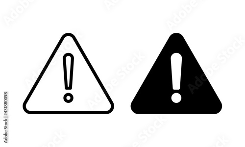 Attention line icon, hazard icon sign symbol 