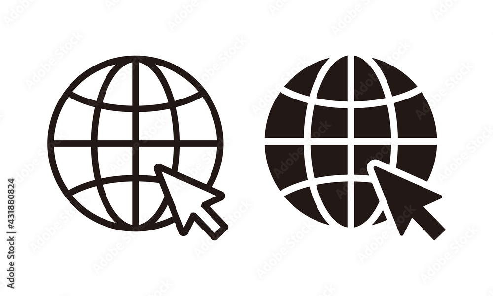 Globe icon, Go to web icon symbol vector. web icon vector Globe icon, Go to web icon symbol vector. web icon vector