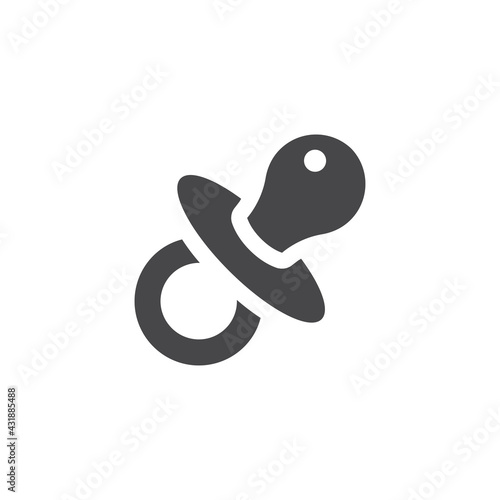 Vászonkép Baby dummy black vector icon. Pacifier or nipple symbol.