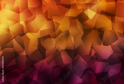 Dark Orange vector abstract mosaic backdrop.