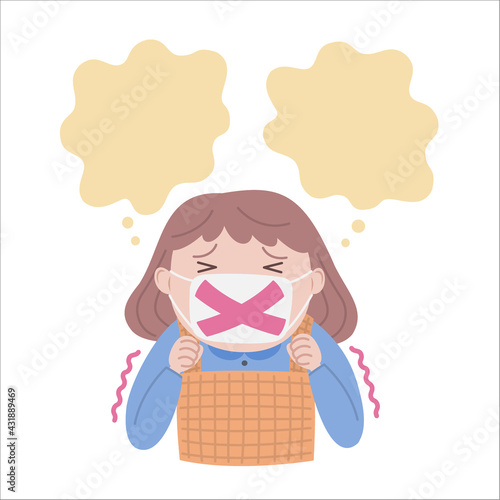 Mum who tries not to say what she wants to say     言いたいことを我慢しているお母さん