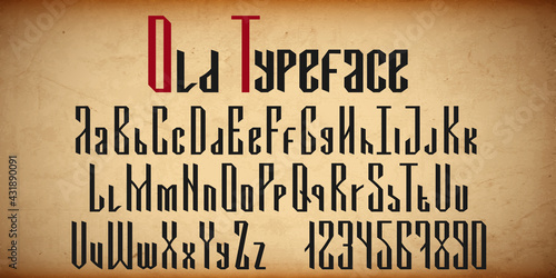 English geometric font, alphabet uppercase, lowercase letters ,numbers and punctuation signs, cyrillic style