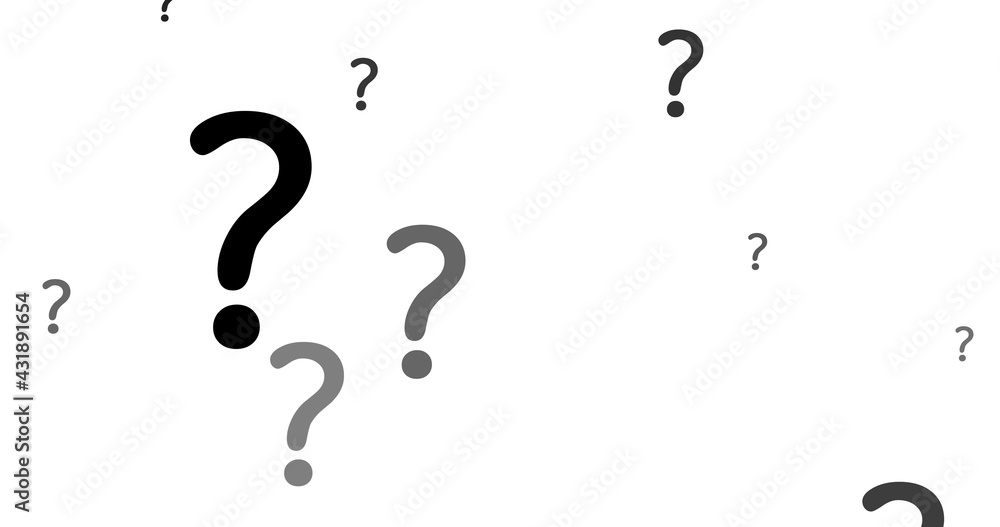 Illustration of multiple black and grey question marks on white background Illustration of multiple black and grey question marks on white background