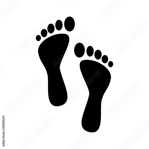 Human footprints silhouette isolated icon on white background. Clip-art vector illustration.