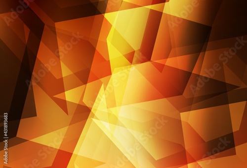 Dark Orange vector gradient triangles pattern.
