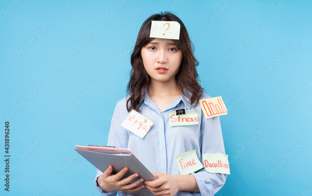 Portrait of college student girl on background Portrait of college student girl on background